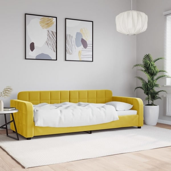 vidaXL Dagbädd gul 80x200 cm sammet Gul