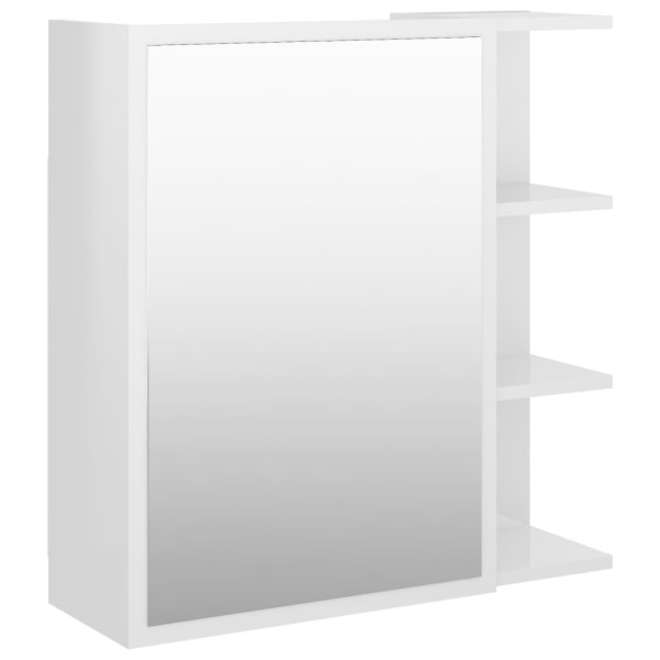 vidaXL Spegelskåp för badrum vit högglans 62,5x20,5x64 cm spånsk Vit