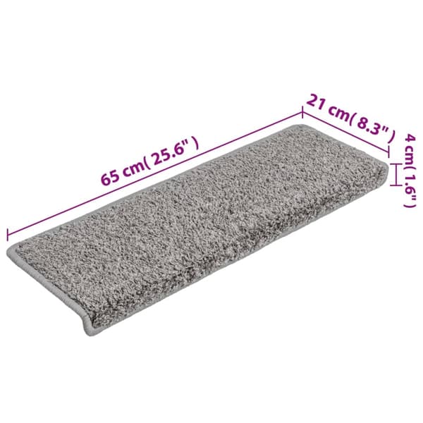 vidaXL Trappstegsmattor 10 st 65x25 cm grå Grå