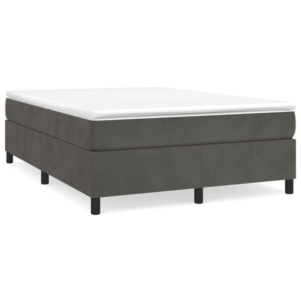 vidaXL Ramsäng med madrass mörkgrå 140x200 cm sammet Grå