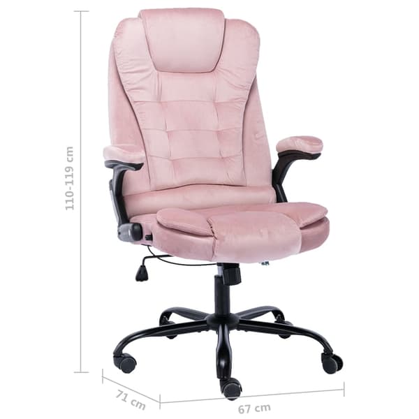 vidaXL Kontorsstol rosa sammet Rosa