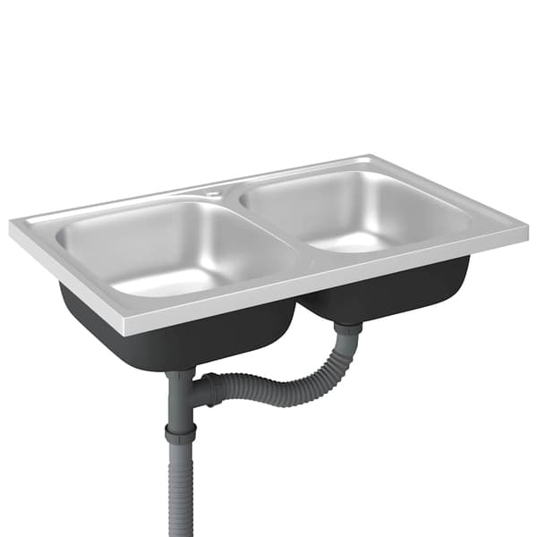 vidaXL Dubbla diskhoar silver 800x500x155 mm rostfritt stål Silver