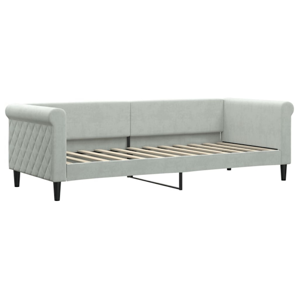 vidaXL Dagbädd utdragbar med madrasser ljusgrå 80x200 cm sammet Grå
