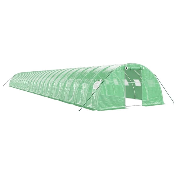vidaXL Växthus med stålram grön 96 m² 24x4x2 m Grön