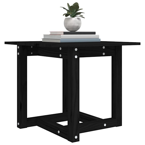 vidaXL Soffbord svart 50x50x45 cm massivt furu Svart