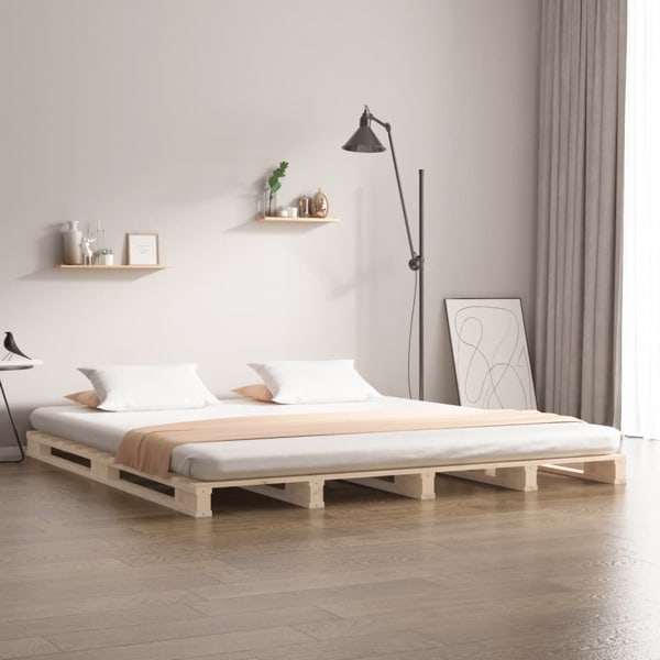 vidaXL Pallsäng 140x200 cm massiv furu Brun