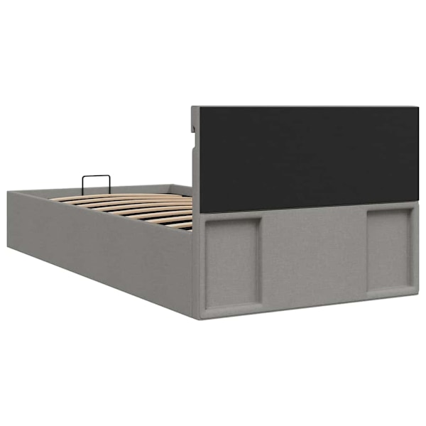 vidaXL Sängram hydraulisk förvaring utan madrass ljusgrå 100x200 cm grå