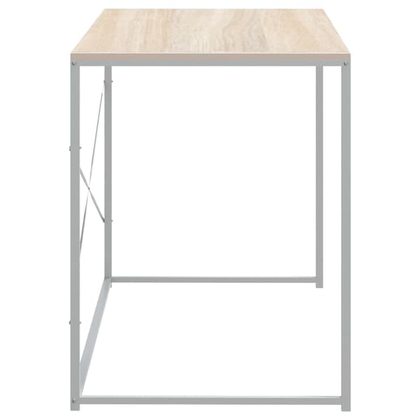 vidaXL Datorbord vit och ek 110x60x70 cm konstruerat trä Brun