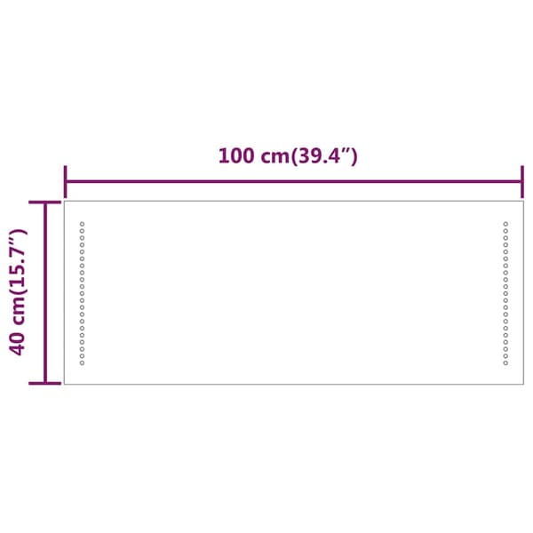 vidaXL Badrumsspegel LED 100x40 cm Transparent