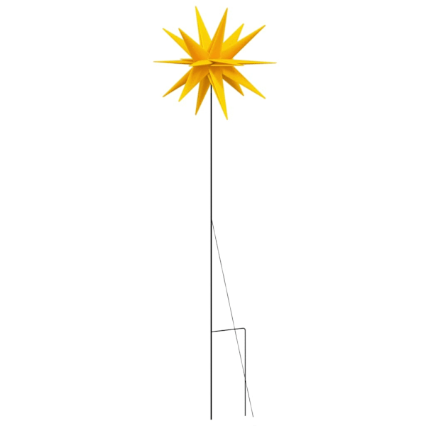 vidaXL Stjärna med LED med spett vikbar gul 57 cm Gul