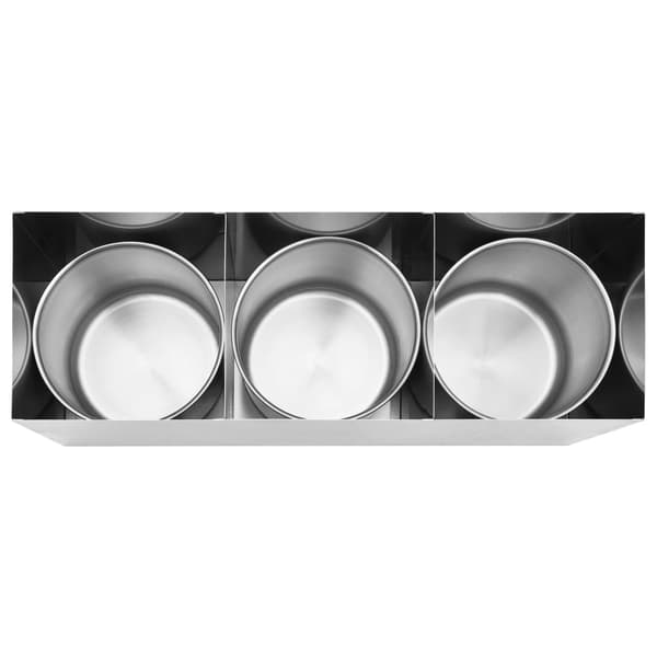 vidaXL Dressingbehållare rostfritt stål 3 x 3,5 L Silver