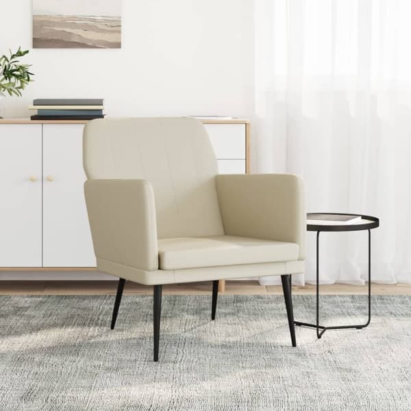 vidaXL Fåtölj gräddvit 61x78x80 cm konstläder Kräm