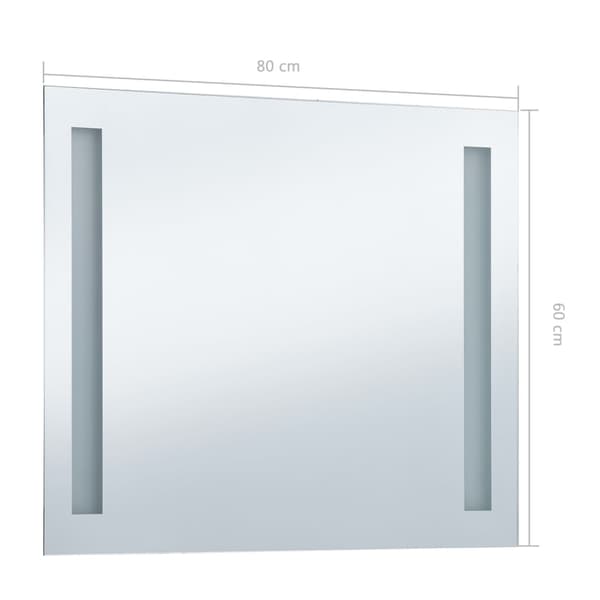 vidaXL Badrumsspegel LED 80x60 cm Silver