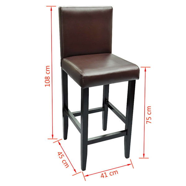 vidaXL Barstolar 2 st konstläder brun Brun