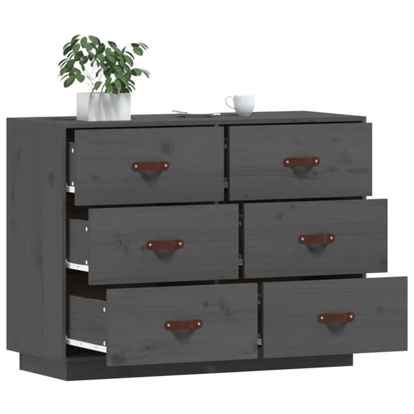 vidaXL Byrå grå 100x40x75 cm massiv furu Grå