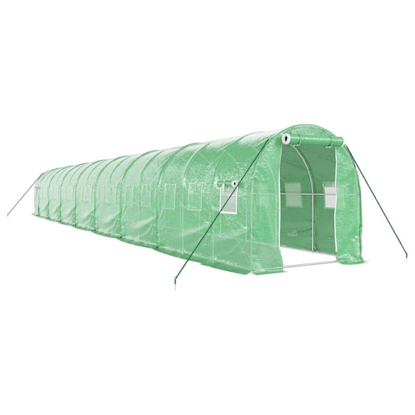 vidaXL Växthus med stålram grön 32 m² 16x2x2 m Grön