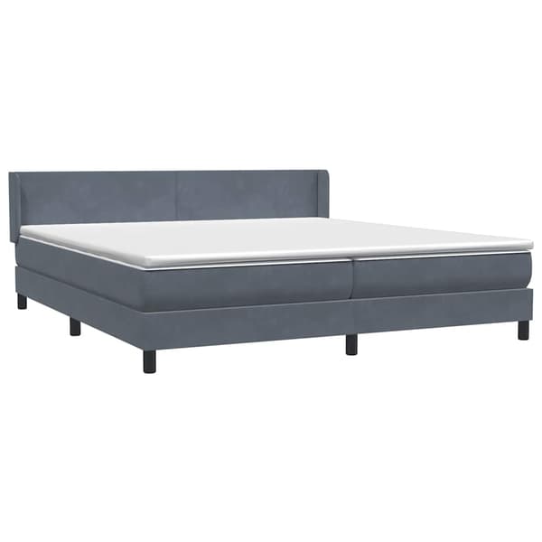 vidaXL Ramsäng med madrass mörkgrå 180x210 cm sammet Grå