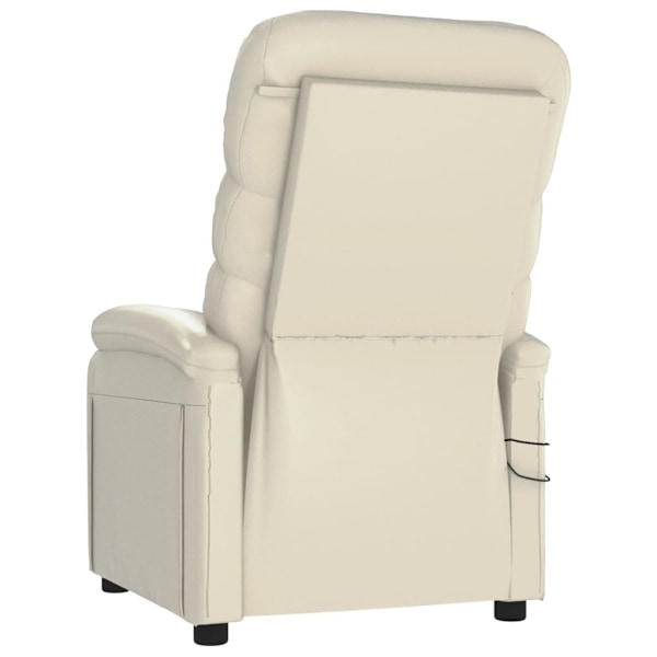 vidaXL Elektrisk massagefåtölj gräddvit konstläder Creme