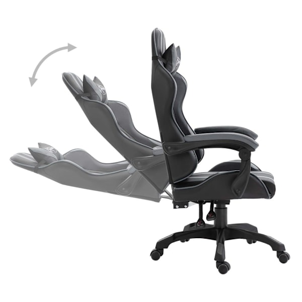 vidaXL Gamingstol grå konstläder grå