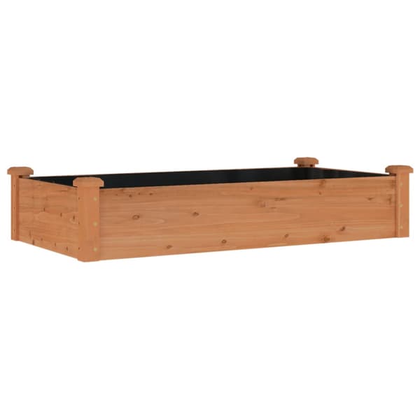 vidaXL Odlingslåda med foder brun 120x60x25 cm massivt granträ Brun