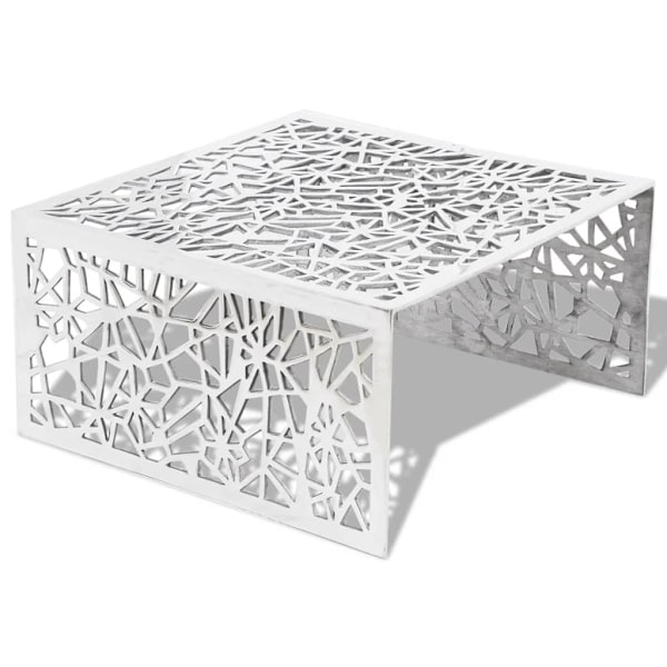 vidaXL Soffbord av aluminium Geometrisk Openwork Design Silver