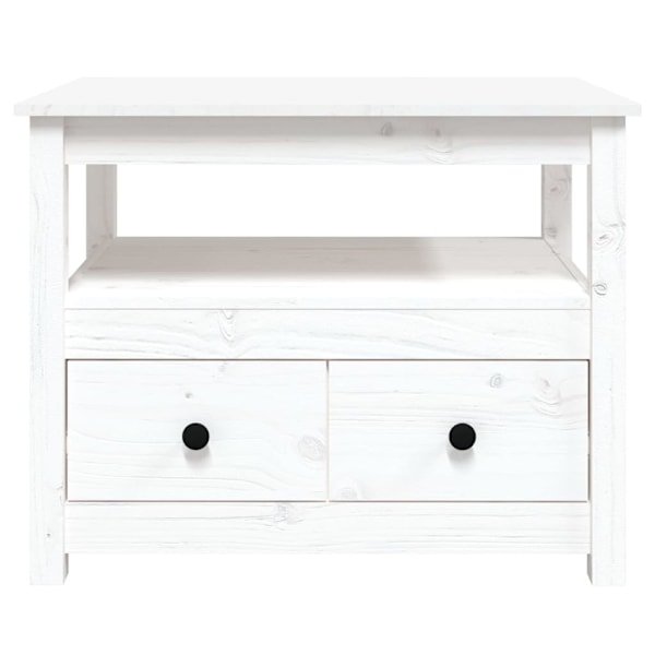 vidaXL Soffbord vit 71x49x55 cm massiv furu Vit