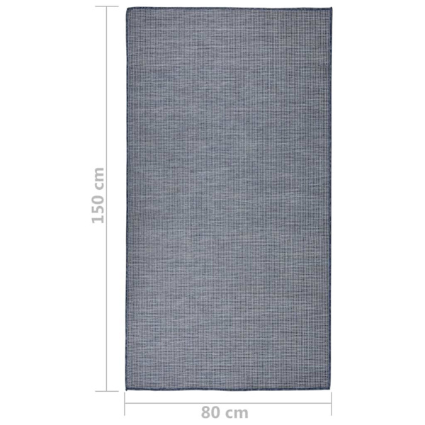 vidaXL Utomhusmatta plattvävd 80x150 cm blå Blå