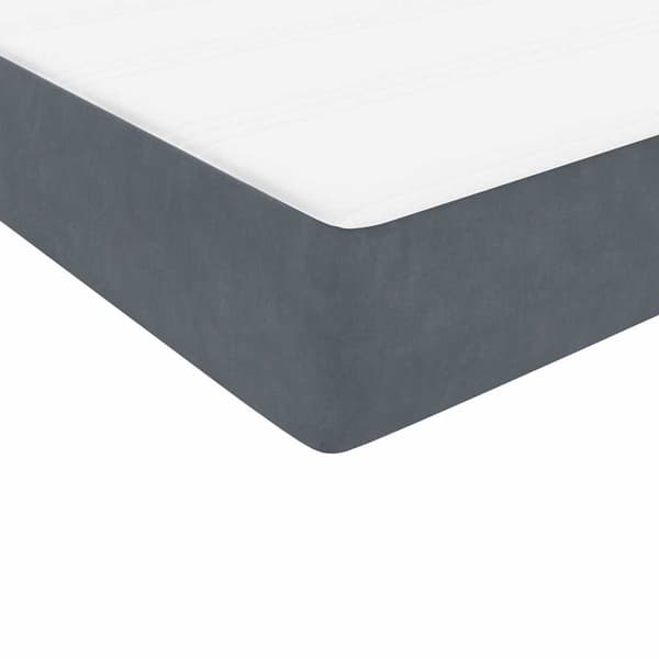 vidaXL Resårsäng med madrass mörkgrå 90x220 cm sammet Grå