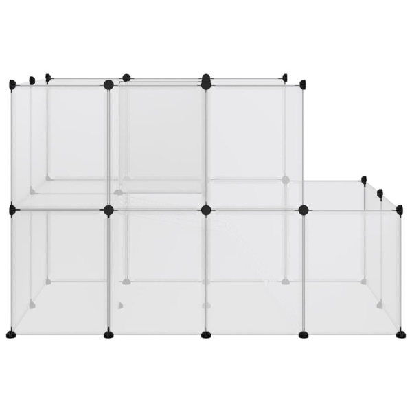 vidaXL Smådjursbur transparent 142x74x93 cm PP och stål Transparent