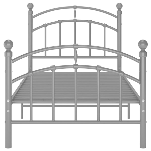 vidaXL Sängram grå metall 90x200 cm grå