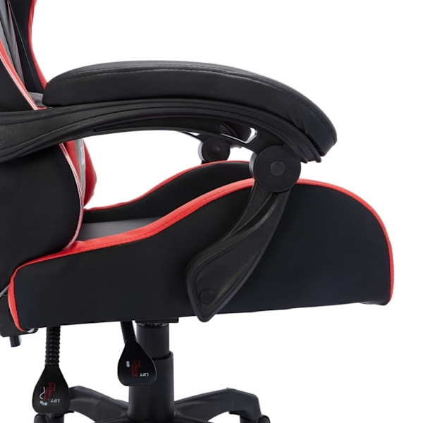 vidaXL Gamingstol med RGB LED-lampor röd och svart konstläder multifärg