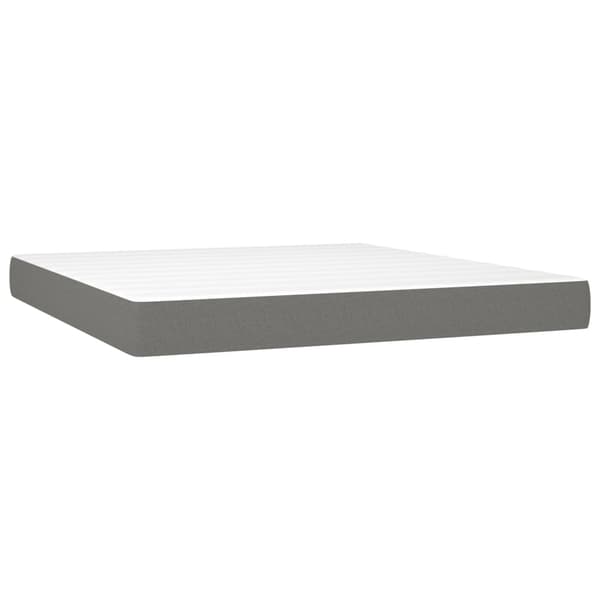 vidaXL Ramsäng med madrass mörkgrå 180x200 cm tyg Grå