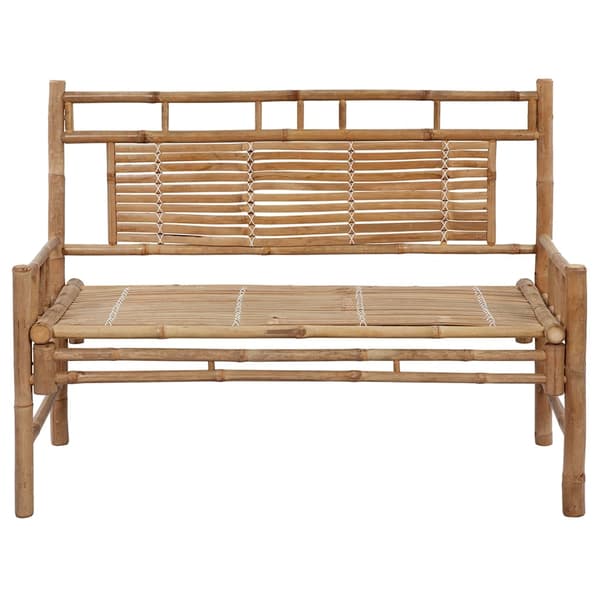 vidaXL Trädgårdsbänk med dyna 120 cm bambu Creme