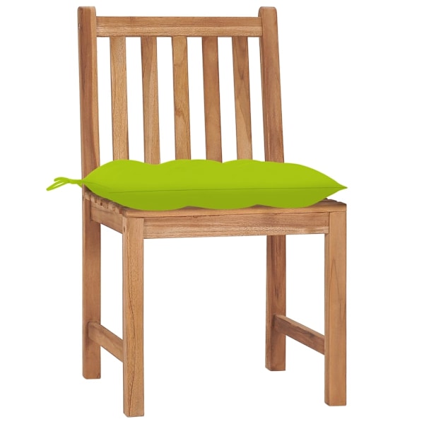 vidaXL Trädgårdsstolar 2 st med dynor massiv teak Grön