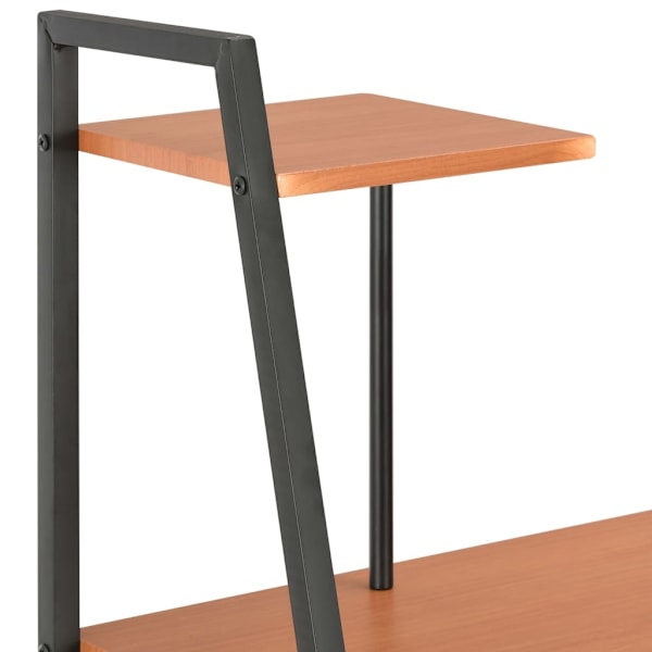 vidaXL Skrivbord med hyllenhet svart och brun 102x50x117 cm Brun