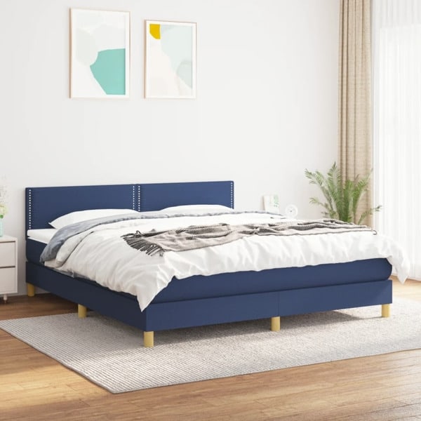 vidaXL Ramsäng med madrass blå 180x200 cm tyg Blå