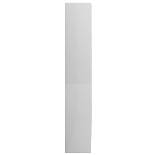vidaXL Bokhylla 4 hyllor vit högglans 80x24x142 cm konstruerat trä Vit