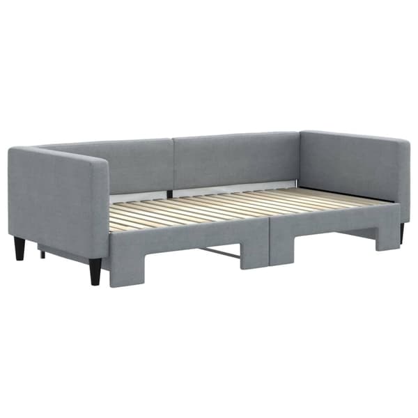 vidaXL Dagbädd utdragbar ljusgrå 90x190 cm tyg Grå