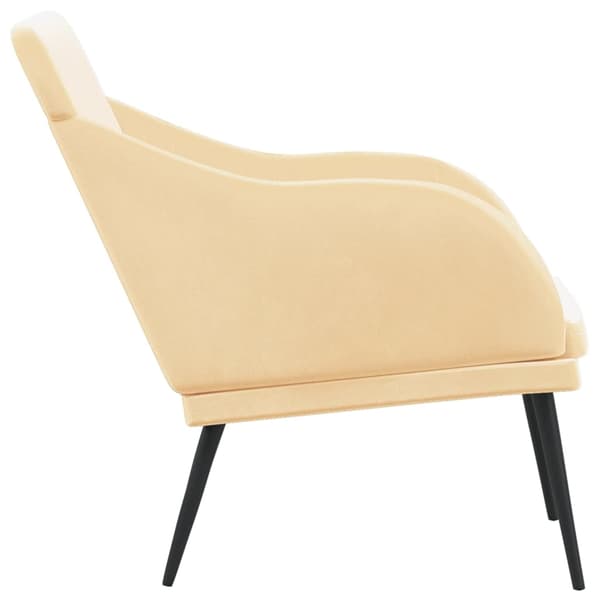 vidaXL Bänk gräddvit 110x76x80 cm sammet Kräm