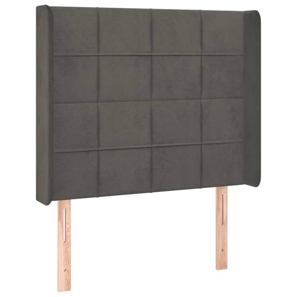 vidaXL Ramsäng med madrass & LED mörkgrå 100x200 cm sammet Grå