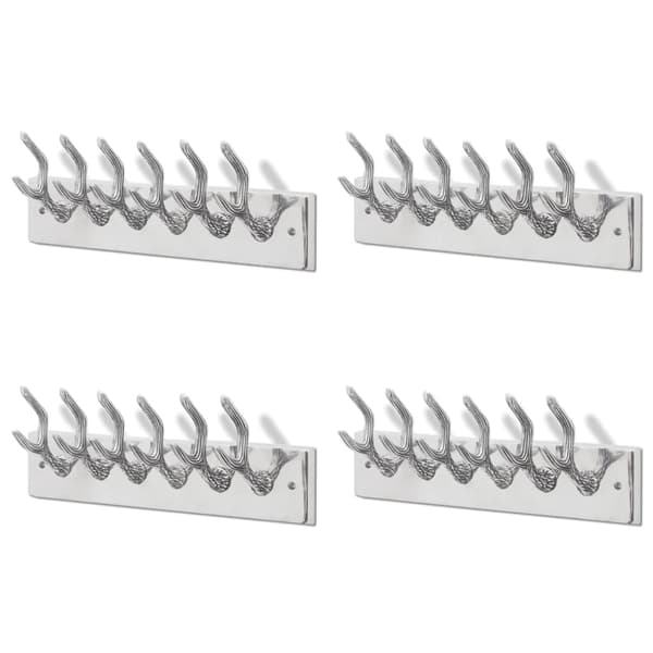 vidaXL Kroklist 4 st silver aluminium Silver