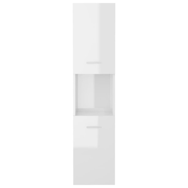 vidaXL Badrumsskåp vit högglans 30x30x130 cm spånskiva Vit