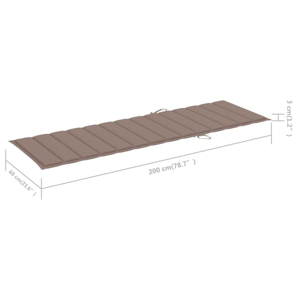 vidaXL Solsäng med dyna bambu Taupe