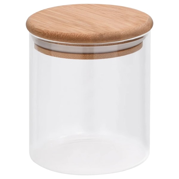 vidaXL Förvaringsburkar i glas med bambulock 6 st 600 ml Transparent
