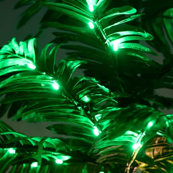 vidaXL Palmträd med LED varmvit 88 LEDs 150 cm Vit