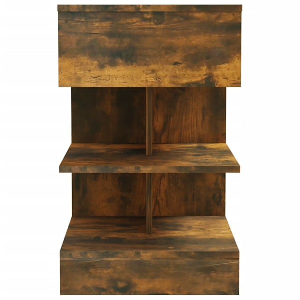vidaXL Sängbord rökfärgad ek 40x35x65 cm konstruerat trä Brun