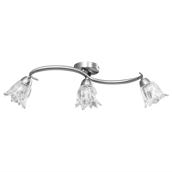 vidaXL Taklampa med transparenta glasskärmar för 3 E14-lampor tulpan Transparent