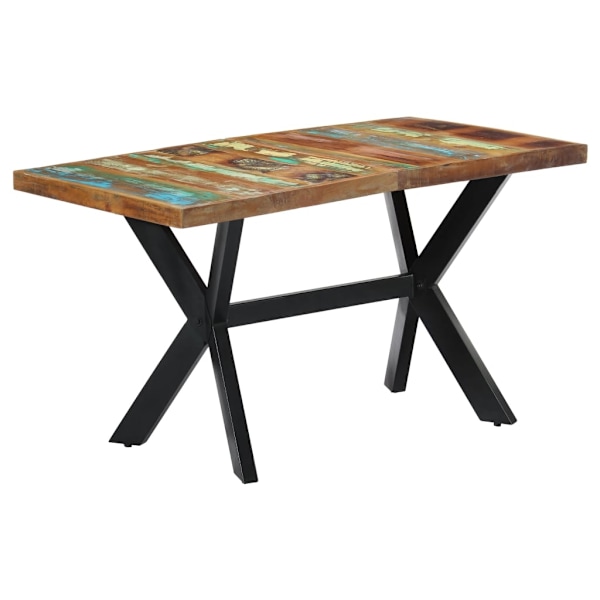 vidaXL Matbord 140x70x75 cm massivt återvunnet trä multifärg