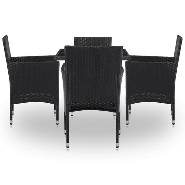vidaXL Möbelset 5 pcs Svart Svart