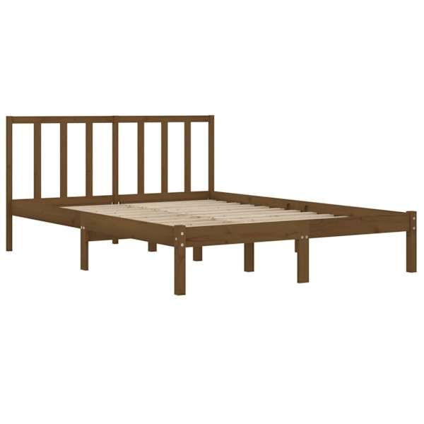 vidaXL Sängram honungsbrun massiv furu 120x200 cm Brun